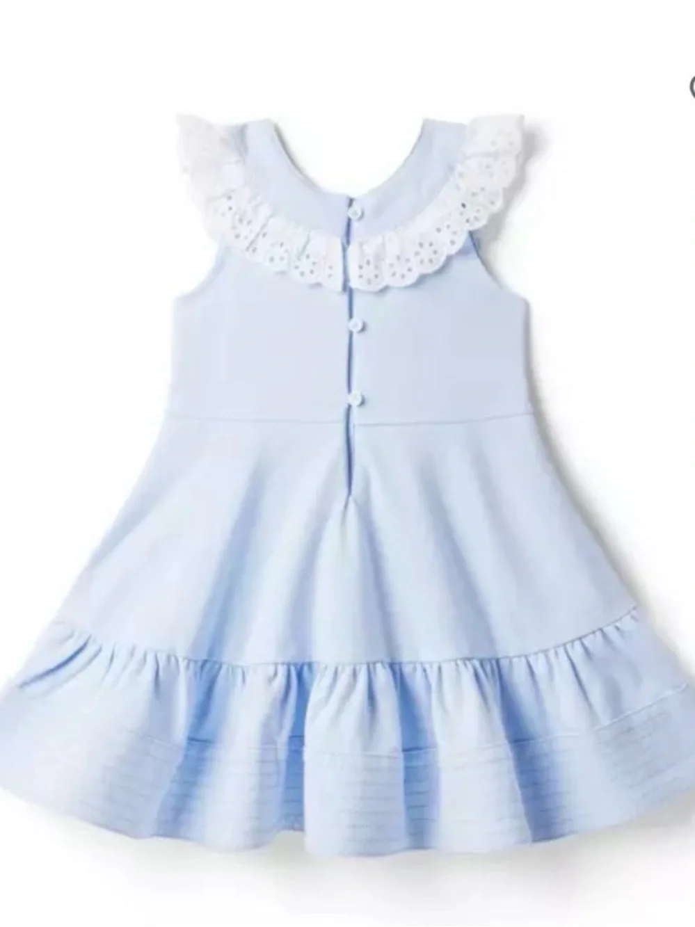 Janie and Jack Pale Blue Sleeveless Dress with White Collar